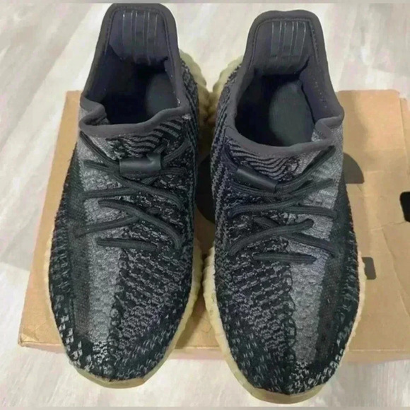 Adidas x Yeezy Black/Blue Knit Fabric Boost 350 v2 carbon Sneakers Size 5 1/2‎ - Picture 7 of 11